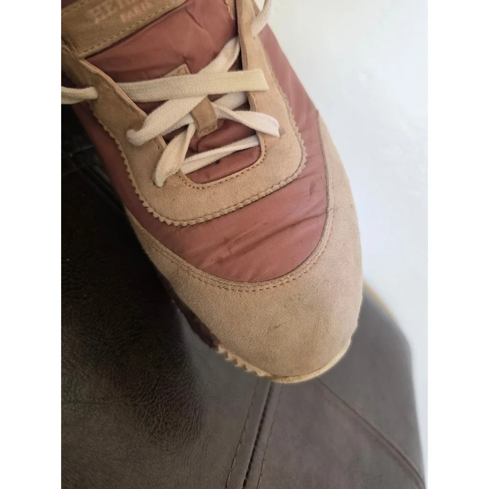 HERMES Rose Opaline Goat Leather Suede Parachute Bouncing Sneakers sz 37 US 6.5